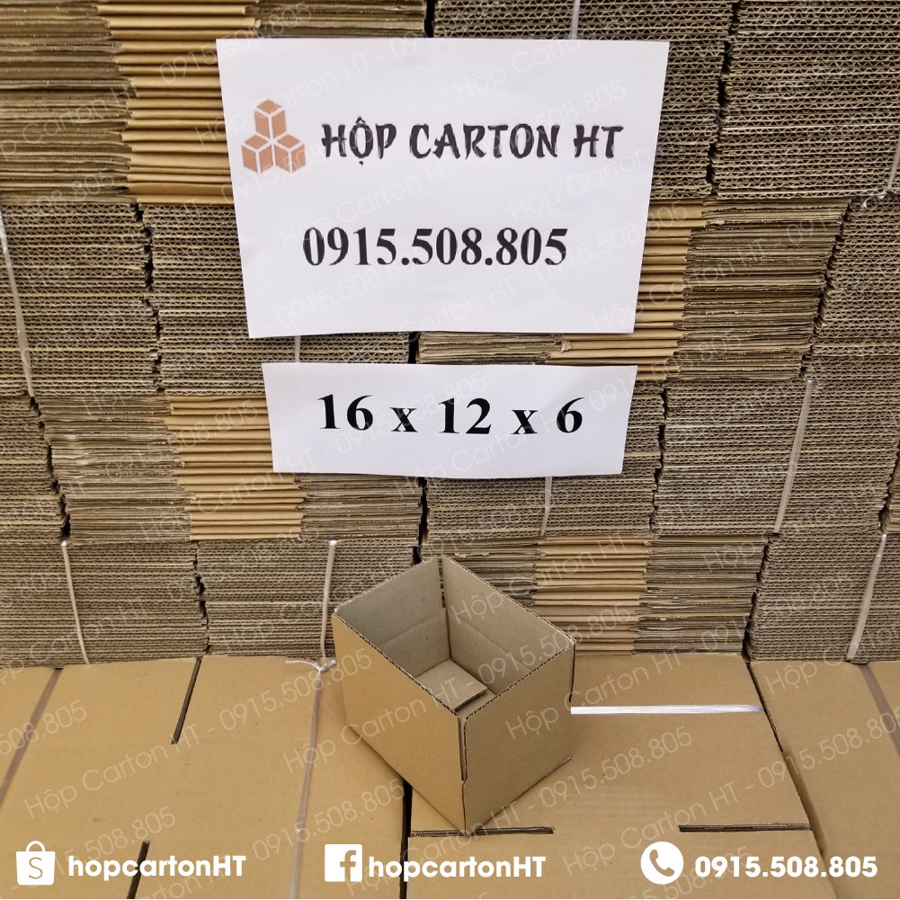 Combo 100 hộp carton đóng hàng 16x12x6 size nhỏ tiện lợi đựng phụ kiện, mỹ phẩm giá gốc tận xưởng - Hộp Carton HT