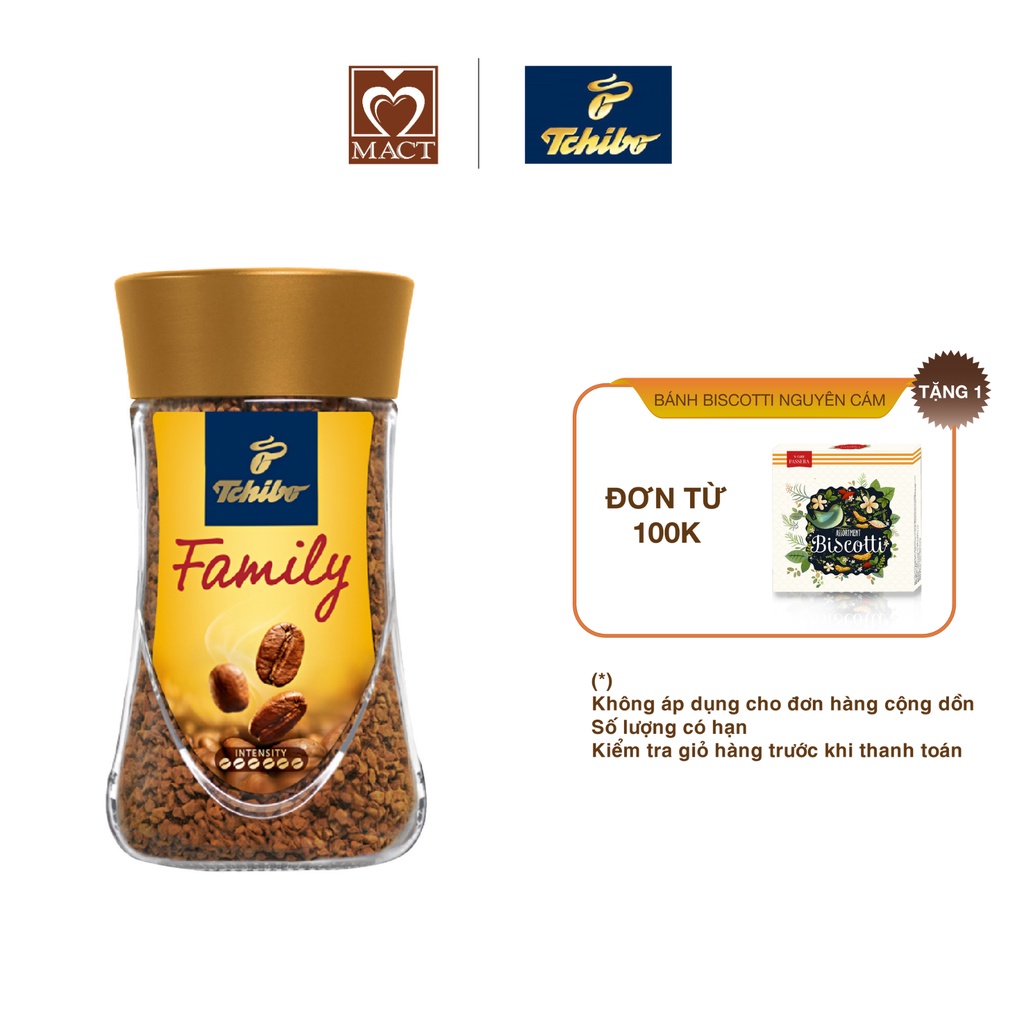 Cà phê hòa tan TCHIBO FAMILY - 100% Robusta - Vị đắng đậm đà - lọ 200g