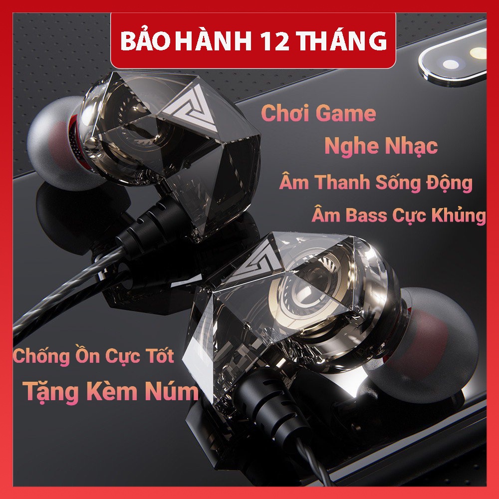 Tai Nghe Chơi Game Qkz Ak2 Pro , Tai Nghe Gaming Pubg Và Game Khác, Âm Thanh Super Bass, Dây Chống Rối, Có Mic Đàm Thoại