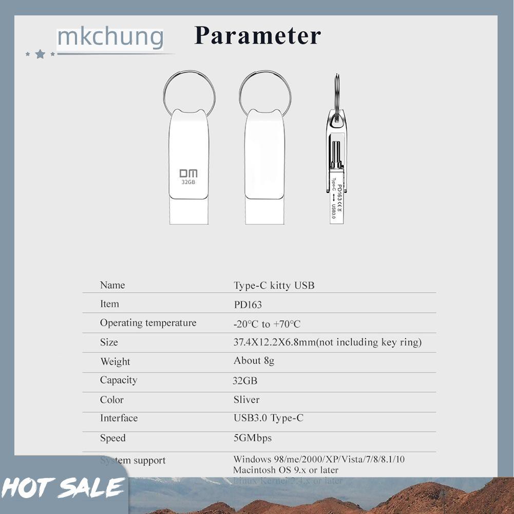 Usb Dm Pd163 Usb Flash Drive 32gb 64gb Otg Usb 3.0 + Type C