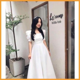 Đầm dự tiệc trắng xòe nơ lưng Cindy Dress sang trọng