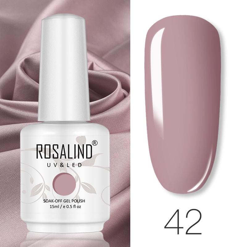 Gel sơn móng tay ROSALIND RH41 màu trơn sáng bóng hợp thời trang 15ml