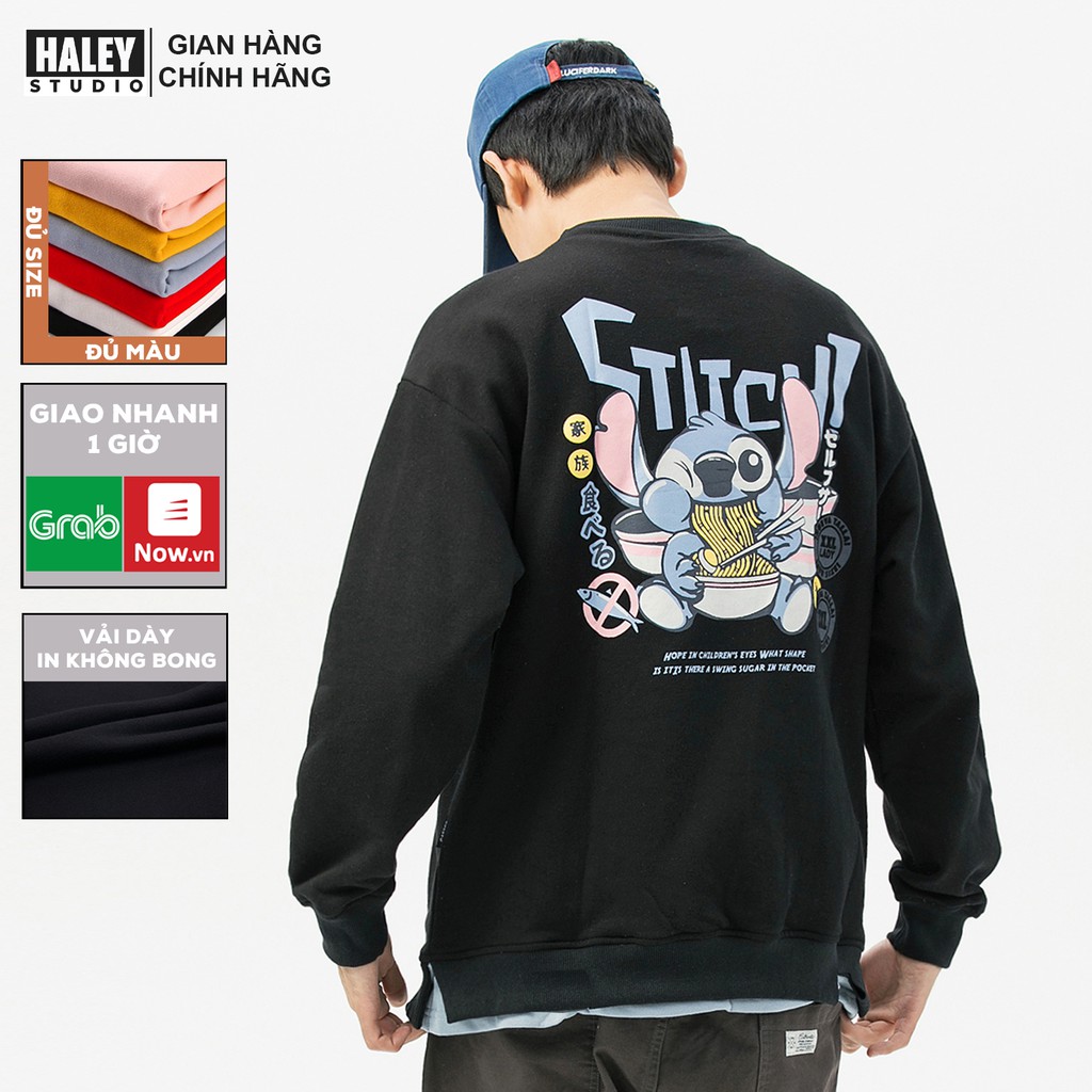 Áo Sweater HALEY Stitch đủ màu Unisex phong cách Hàn Quốc cá tính, Chất Nỉ Dày Dặn Ấm Áp mã HD125 - Quà tặng ngẫu nhiên