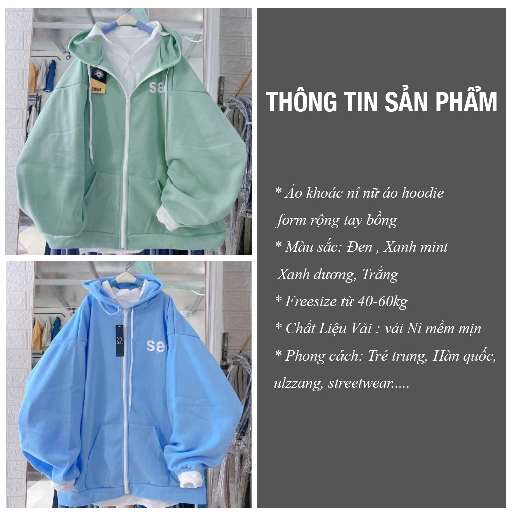 Áo Khoác Nỉ Nữ VIETCEN áo hoodie form rộng Ulzzang Hàn Quốc SEE | BigBuy360 - bigbuy360.vn
