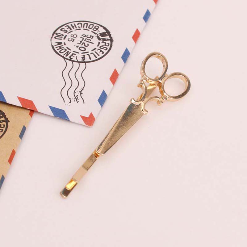 Kẹp tóc kim loại màu vàng / bạc phong cách Hàn Quốc