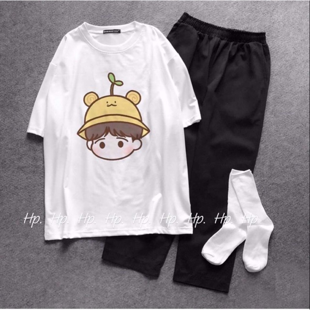 Sét em bé mũ mầm + quần kaki THP865