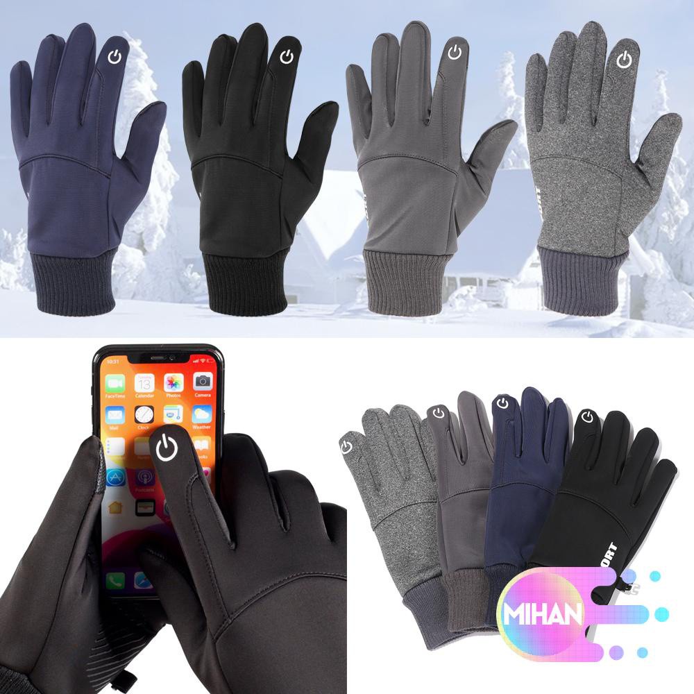 MIHAN1 Men Fleece Windproof Riding Touch Screen Gloves Winter Warm Outdoor Anti-Slip Water Resistant Sports Motorcycle/Multicolor