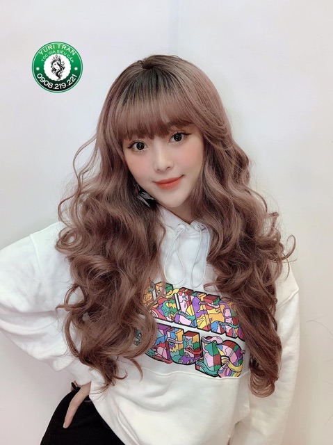 Tóc giả xoăn bồng bềnh ❤️FREESHIP❤️ tóc giả mái thưa xoăn bồng bềnh