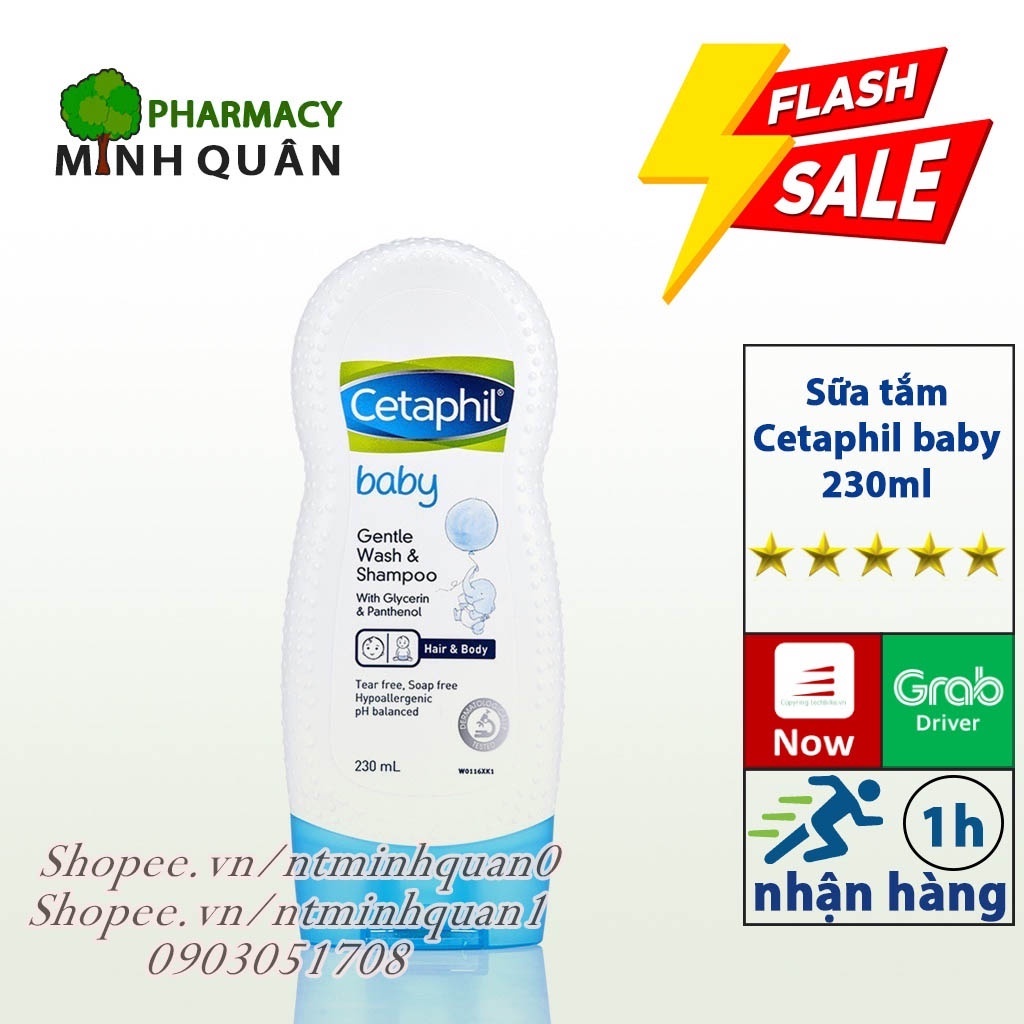 Sữa tắm gội Cetaphil baby⚡CHÍNH HÃNG⚡230ml_MINH QUÂN