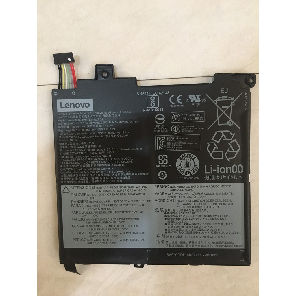 Cell Pin Lithium Polymer Pin laptop Lenovo kích thước 89x52x5 3910mAh L17C2PB1