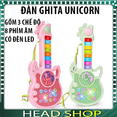 ĐÀN GHITA CHO BÉ MÃ DGT, ĐỒ CHƠI ĐÀN GHITA UNICORN ĐỘC ĐÁO CÓ ĐÈN LED HEADSHOP