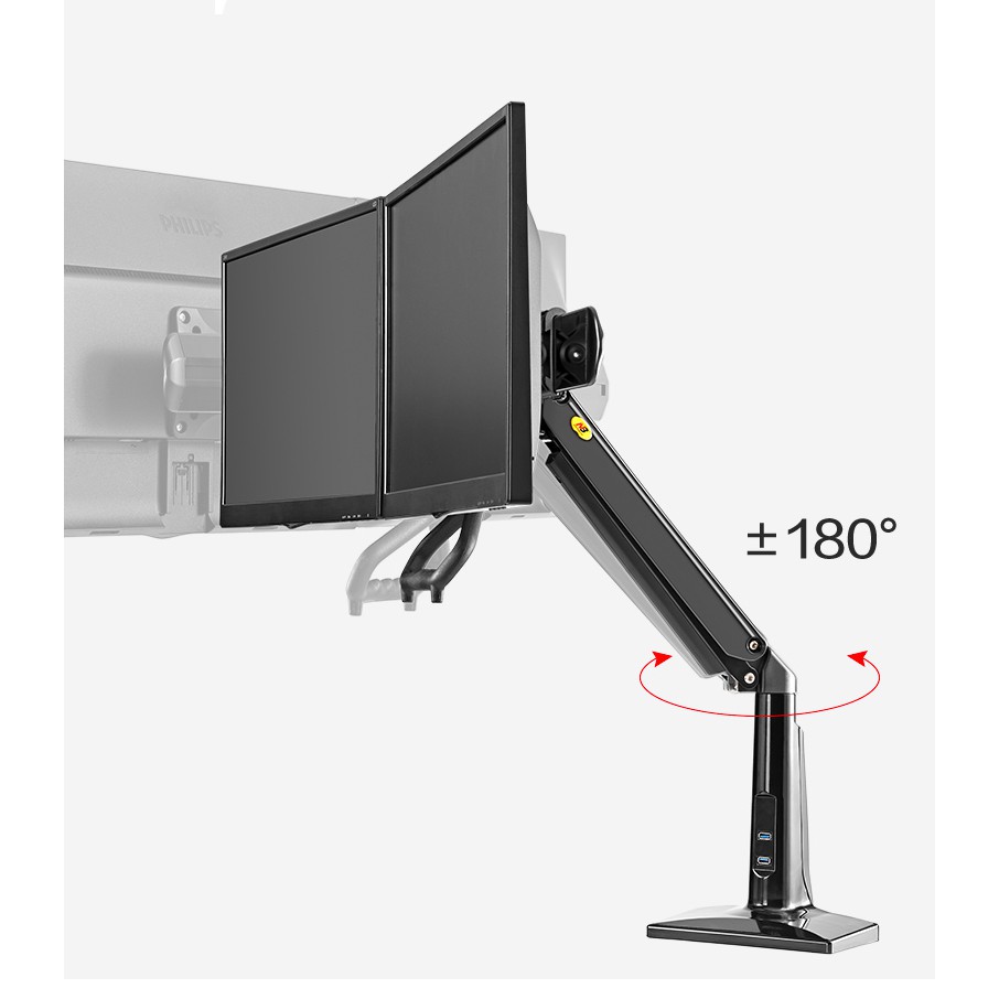 Giá Treo 2 Màn Hình Gắn Bàn  F27 (22-27inch)