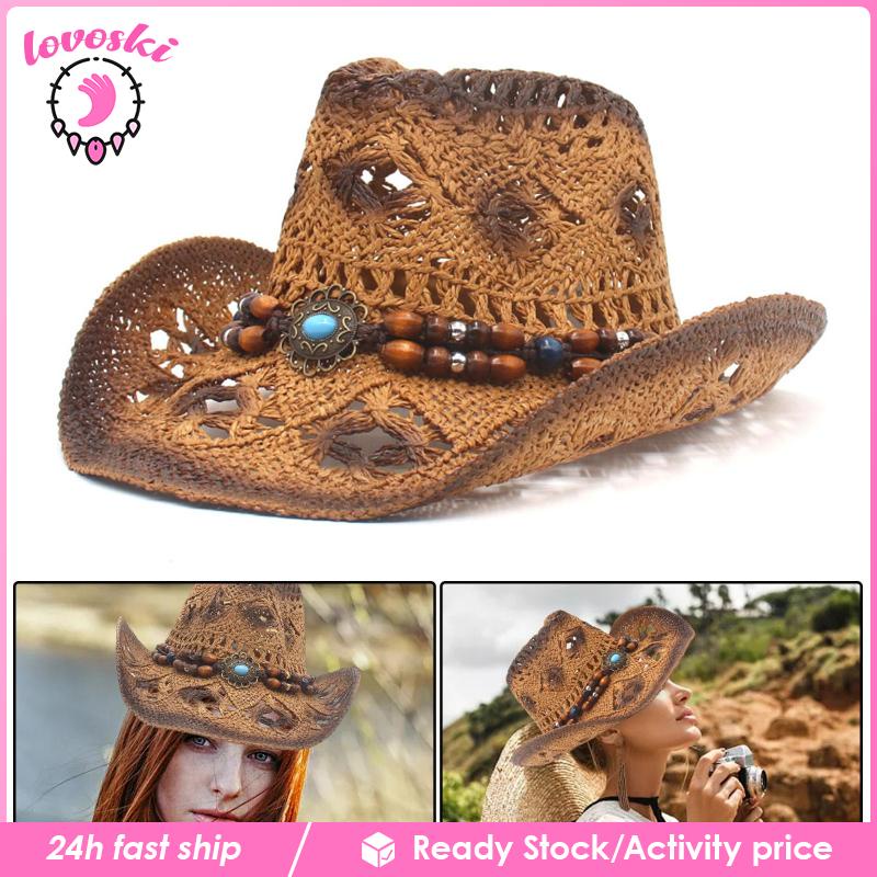 Nón Cao Bồi Bằng Rơm Chống Nắng Phong Cách Cao Bồi Cổ Điển Có Thể Tháo Rời Dùng Khi Đi Du Lịch