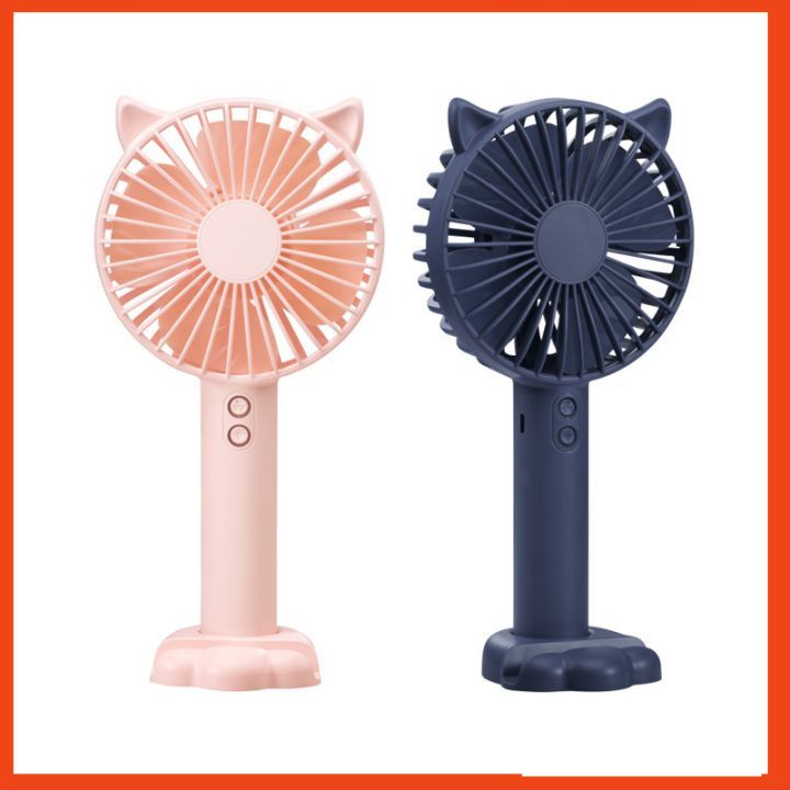 uạt Tích Điện Mini Cầm Tay Tai Mèo Có Đế Để Bàn - Có Đèn Chiếu Sáng - 3 Cấp Độ Gió - Tặng Kèm Sạc &amp; Pin 1200mAh JP2