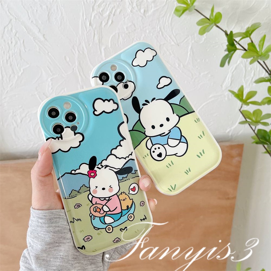 Ốp Điện Thoại TPU Mềm Đệm Khí Hình Cún Hoạt Họa Cho iPhone 14 13 12 11 Pro Max X XR Xs Max 8 7 6 6s Plus SE 2020