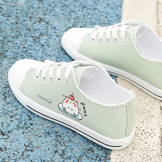 Giày Vải Canvas Cổ Thấp Chống Trượt Phong Cách Hàn Quốc 2020 Cho Nữ