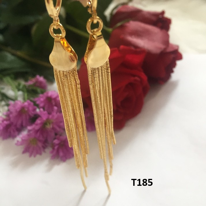Bông Tai Nữ mạ vàng tua rua T185 NaMoo Jewelry