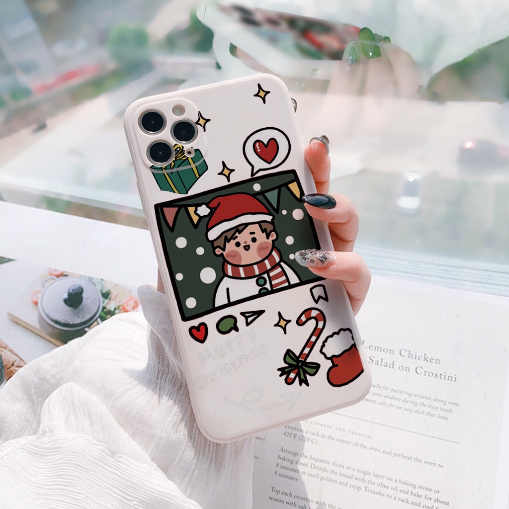 Ốp lưng iphone cạnh vuông cặp đôi noel Merry Christmas giáng sinh 6/6plus/6s/6splus/7/7plus/8/8plus/x/xr/xs/11/12 e111 | WebRaoVat - webraovat.net.vn