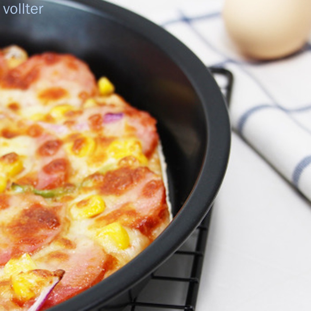 Khuôn làm bánh Pizza bằng thép Carbon chống dính tiện dụng cho nhà bếp