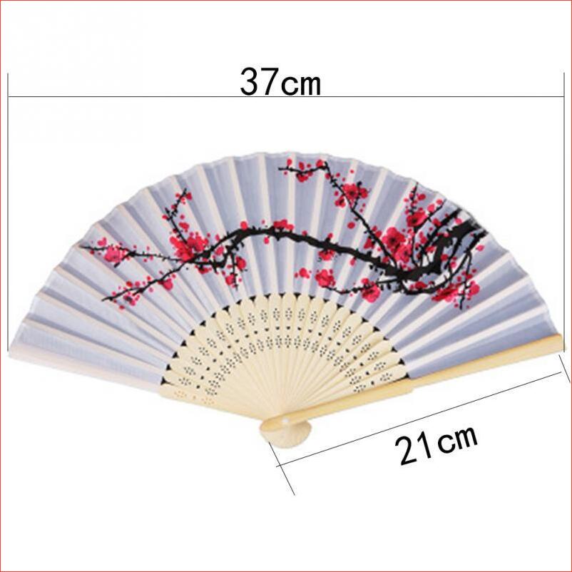 Quạt vải lụa nan tre cầm tay in hình hoa anh đào đẹp xòe gấp xếp nhỏ gọn kiểu cổ trang Trung Quốc Nhật Bản múa văn nghệ