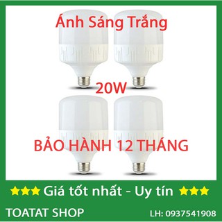 [Sĩ] Bộ 4 bóng đèn Led trụ 18/20W Siêu sáng - tiết kiệm điện (Ánh Sáng Trắng/Vàng)