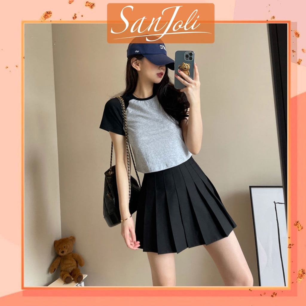 Chân Váy Xếp Ly Ngắn SanJoli Váy Tennis lưng cao công sở cá tính kiểu xòe cá tính Hàn Quốc CV003 | BigBuy360 - bigbuy360.vn