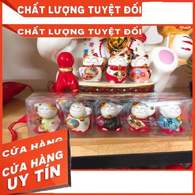 Giá hủy diệt -  Bộ ngũ mèo thần tài-Đa sắc đa tài 4cm