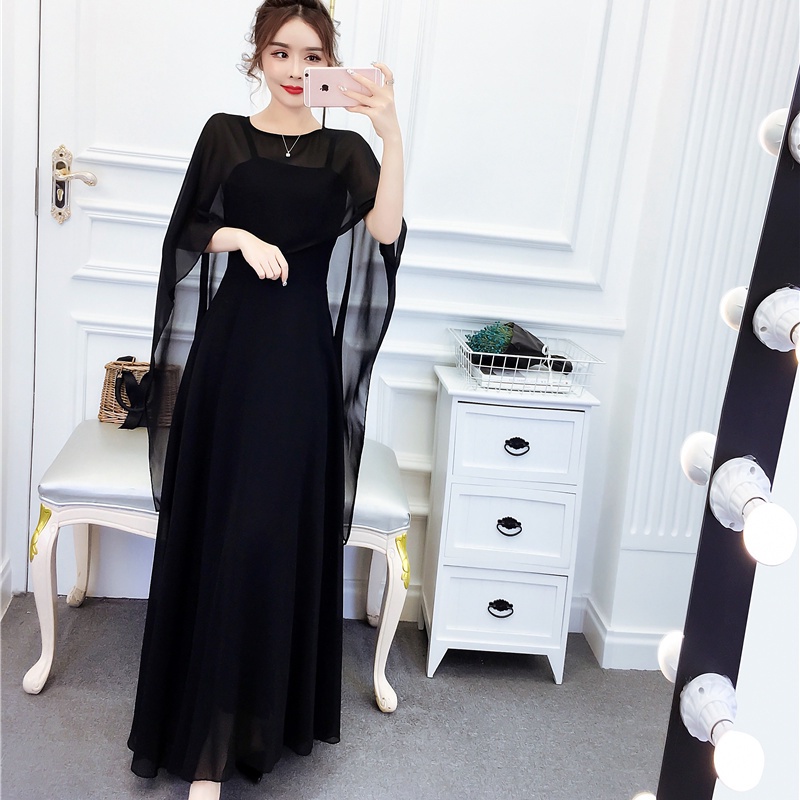 Set Đầm Voan Dáng Dài + Áo Khoác Ngoài Thời Trang Thanh Lịch Cho Nữ