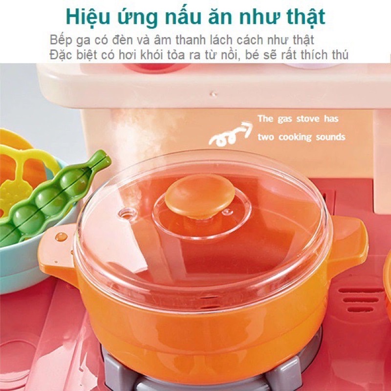 🧑‍COOKING🧑‍Bộ Đồ Chơi Nấu Ăn Cao Cấp Cho Bé-Bếp Đứng Hiệu Ứng Phun Khói-Chảy Nước