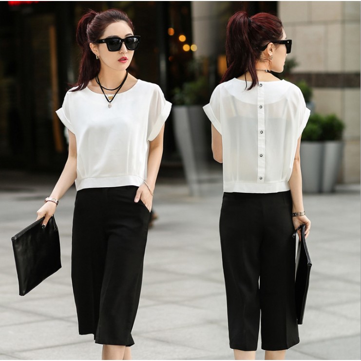 Quần lửng ống rộng - Quần Culottes mẫu 01