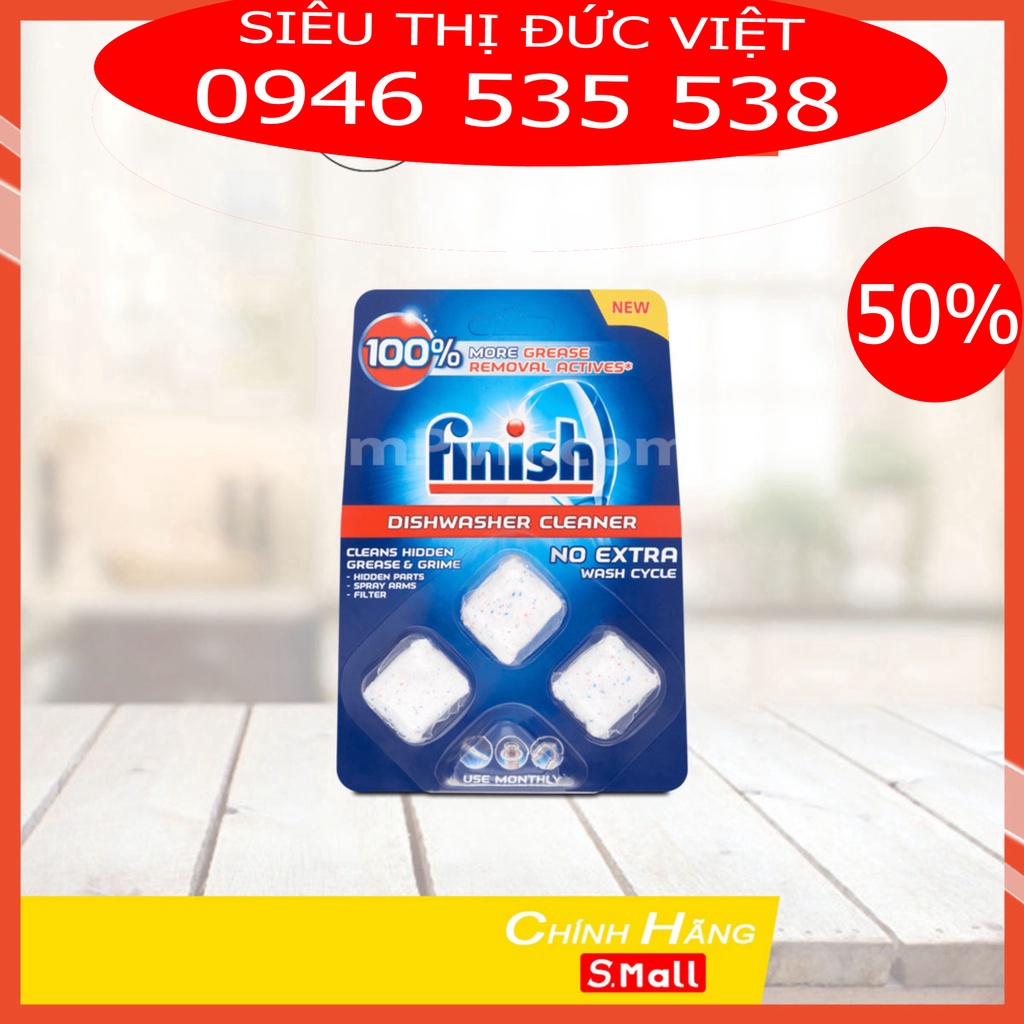 Viên vệ sinh máy rửa bát định kỳ Finish (Hộp 12 viên) Hoặc vỉ 3-4 viên