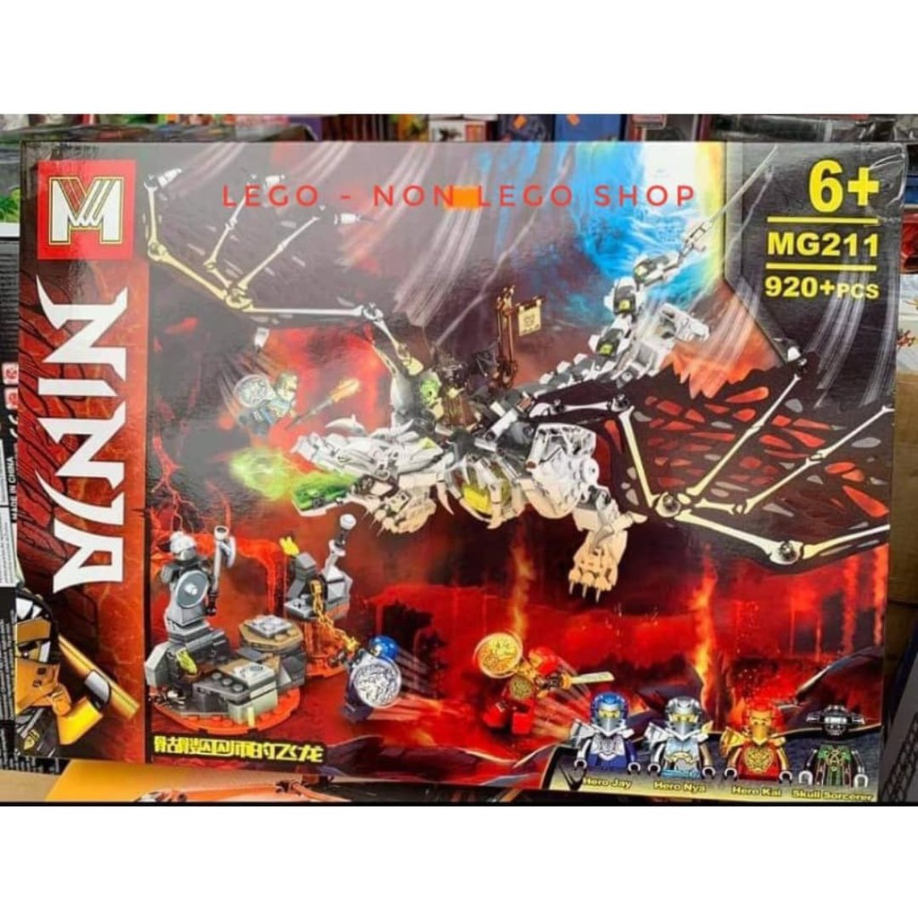 Lego 71721 Ninjago Mùa 13 - , MG 211 , PRCK 61067 ( Xếp Hình Rồng Xương Địa Ngục 920 mảnh )