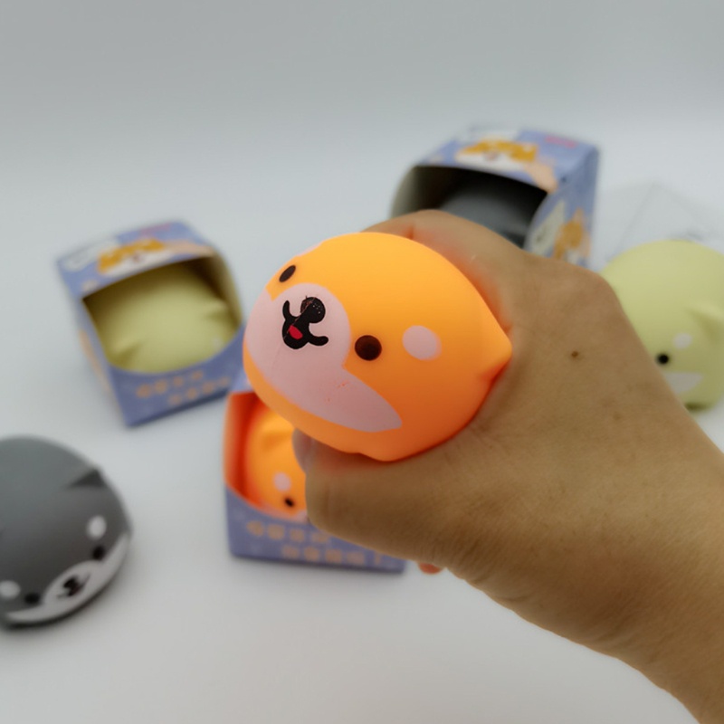 Đồ Chơi Nắn Bóp Đàn Hồi Giảm Stress Hình Chú Chó Shiba