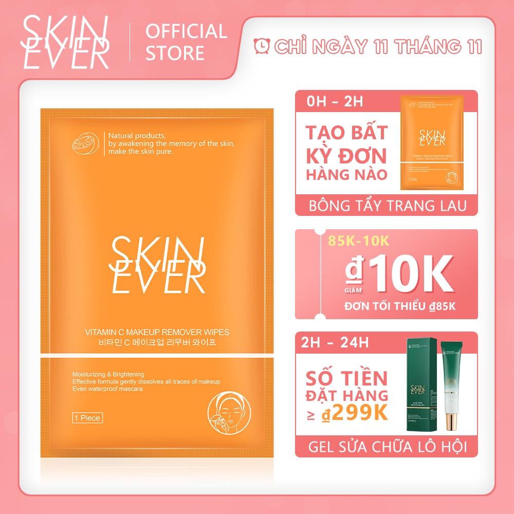 Khăn Giấy Tẩy Trang SKIN EVER Vitamin C Làm Sạch Da Mặt Dùng Một Lần Tiện Lợi 10g | BigBuy360 - bigbuy360.vn