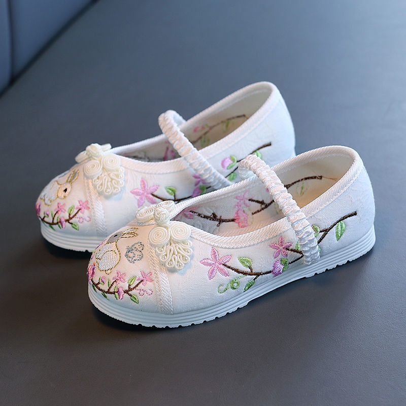 Giày Vải Thêu Thủ Công Phong Cách Dân Tộc Bắc Kinh Cổ Điển Cho Bé Gái