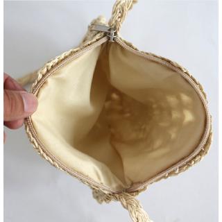 Túi Cói Tròn Đan Bông Hoa Độc Đáo