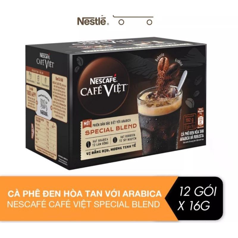 cà phê đen hòa tan với arabica Nescafe Việt special blend