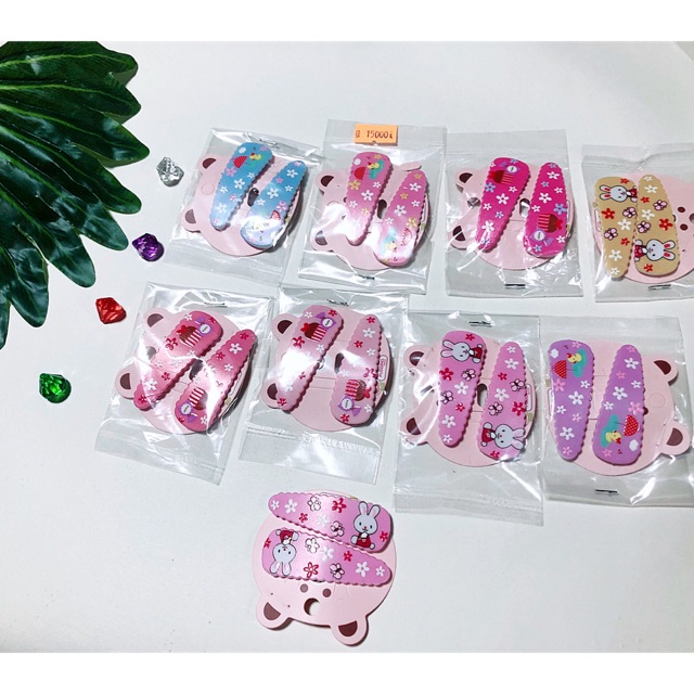 Kẹp bấm tóc đáng yêu. Set 2 cái