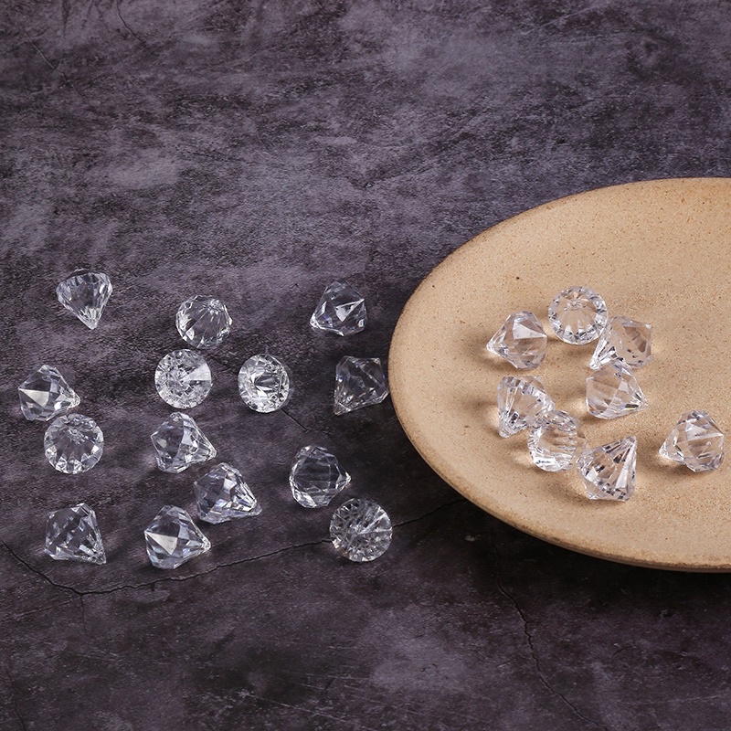 Hạt kim cương pha lê loại vừa, nhiều màu vật liệu làm hoa nhựa pha lê handmade, se kẽm làm hoa