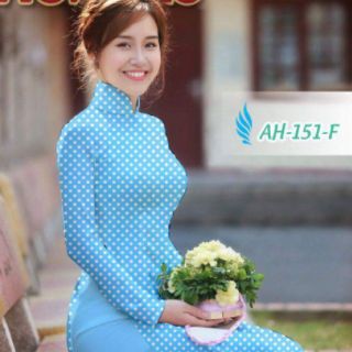 Vải áo dài chấm bi 3d.