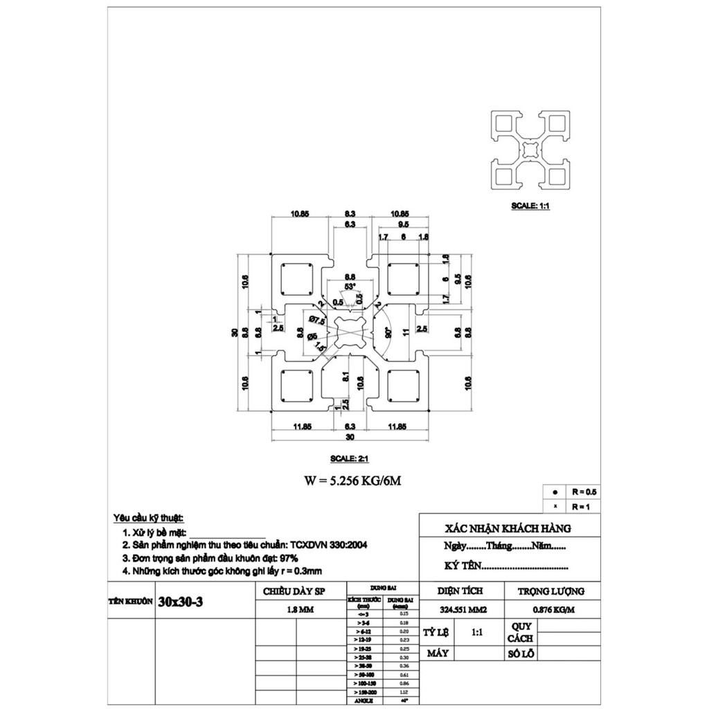 NHÔM ĐỊNH HÌNH 3030