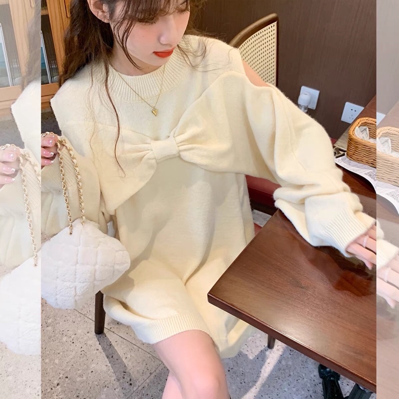 📎ÁO LEN NƠ KNOT SWEATER 2022 THIẾT KẾ TRỄ VAI😘📎