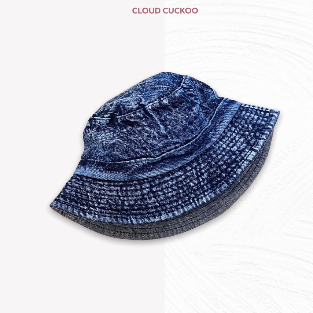 Mũ Bucket Hat Bò Denim Jeans Basic Tông Mầu Loang Mới - Mã Số: MBK04082