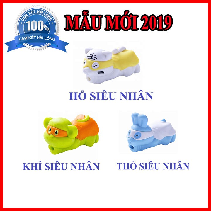 Bảo Vệ Đầu Dây Cáp Sạc Điện Thoại Hình Thú Cưng Dễ Thương .