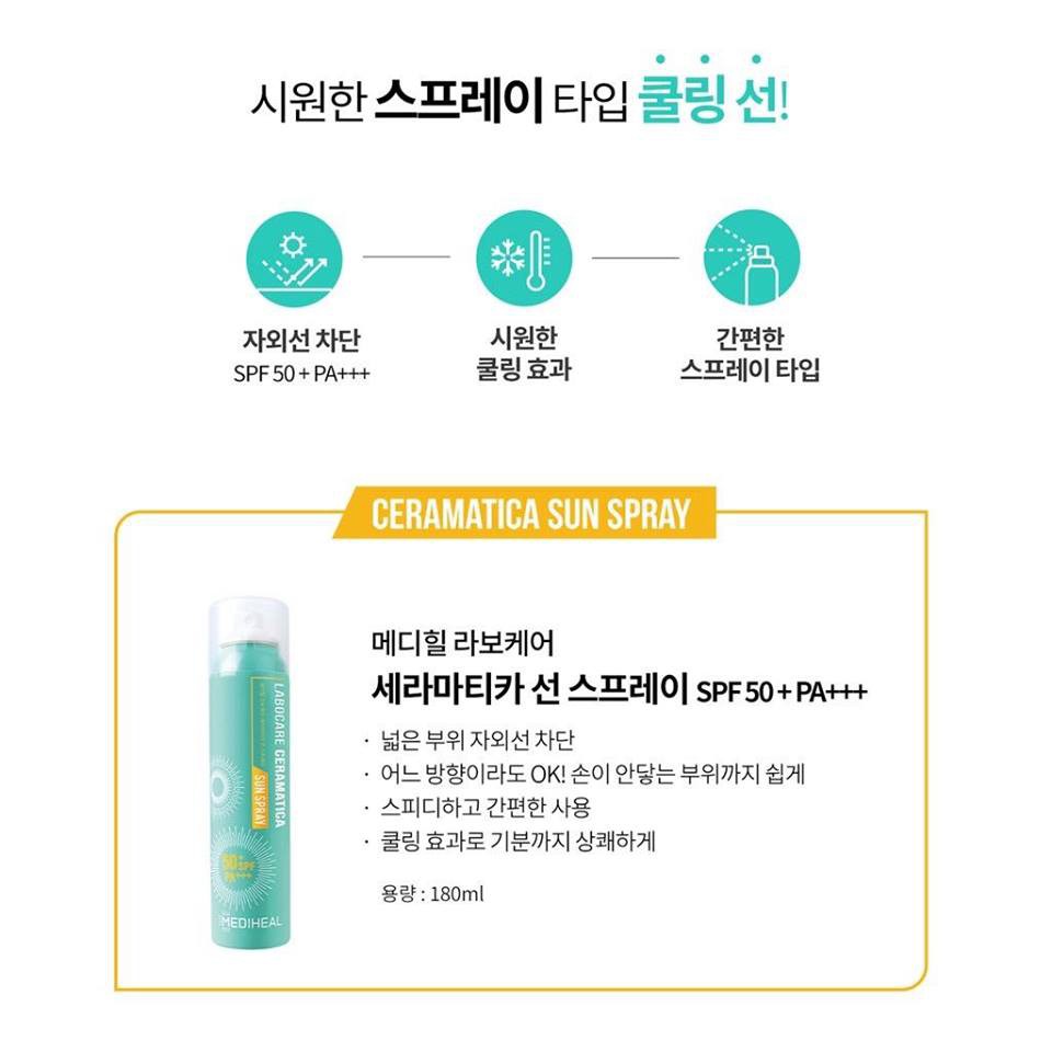 Xịt Chống Nắng Mediheal Labocare Ceramatica Sun Spray 180ml..