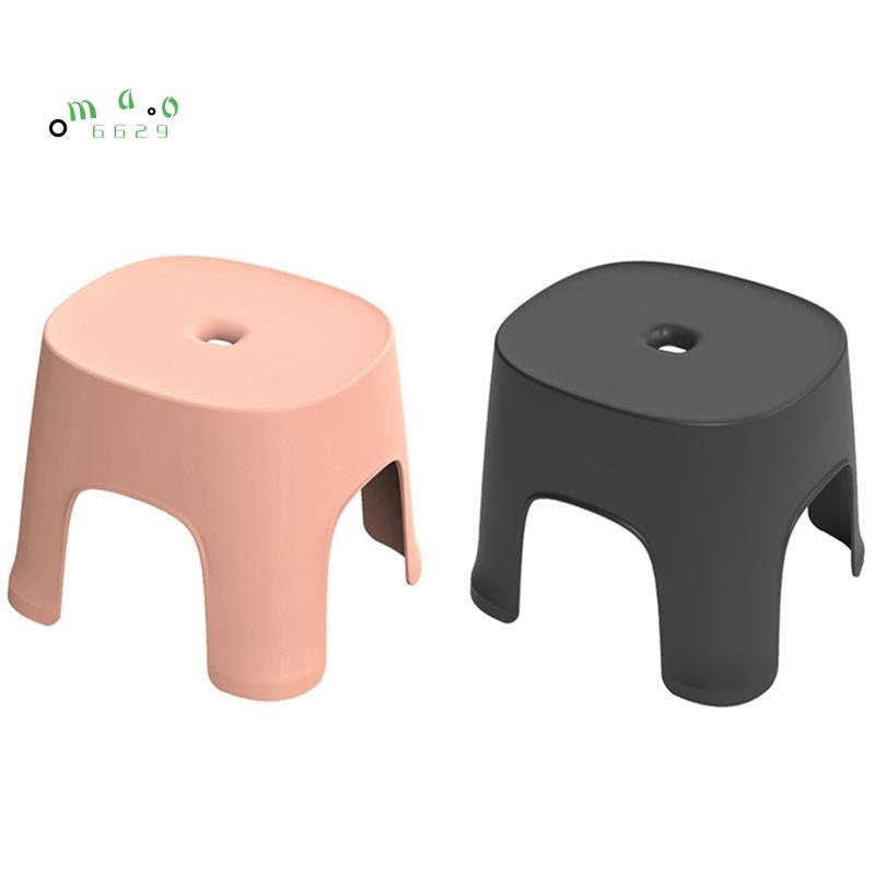 Bộ 2 Ghế Đẩu Nhỏ Bằng Nhựa Màu Hồng Và Đen Đơn Giản Chống Trượt Cho Người Lớn Và Trẻ Em