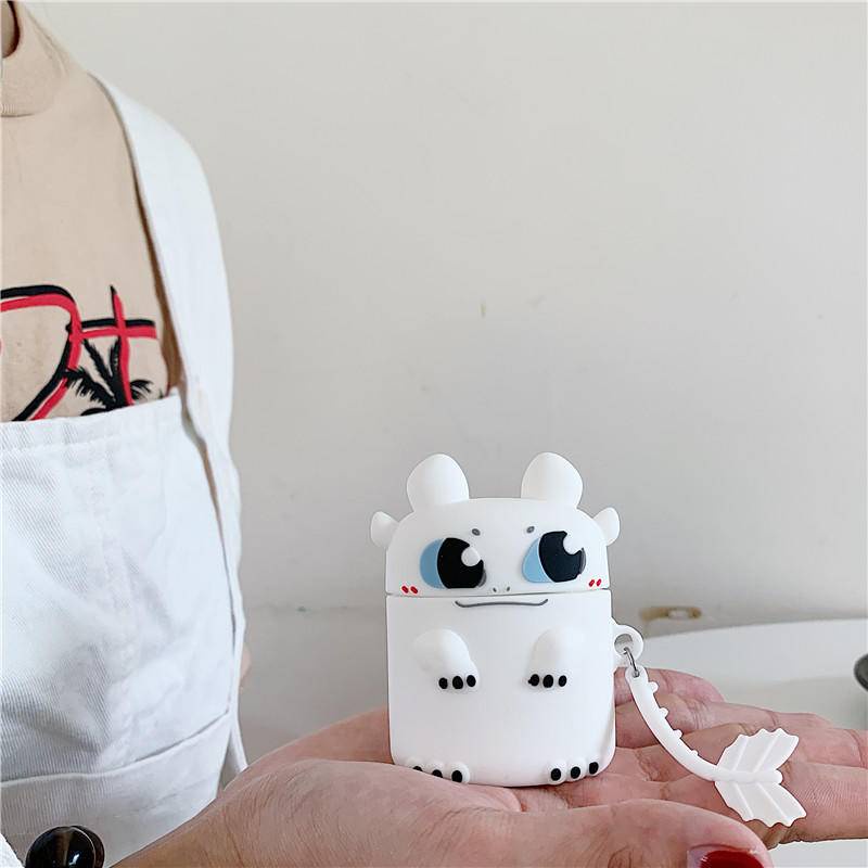 Vỏ Bảo Vệ Hộp Sạc Tai Nghe Bluetooth Airpods 2 Bằng Silicon Hình Chú Rồng Dễ Thương