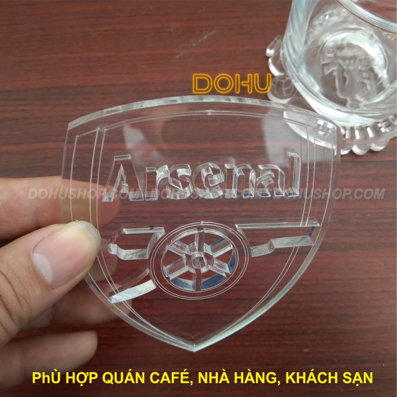 Đế Lót Ly [ĐỘC LẠ] Bằng Mica Trong Suốt Logo Arsenal - DOHU