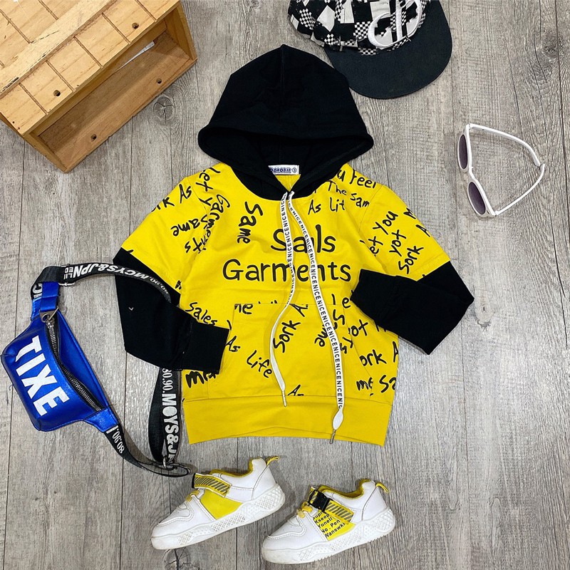 áo hoodie in chữ garments cực dễ thương cho bé từ 10 đến 65kg