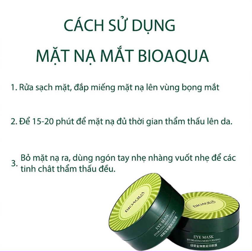 Mặt nạ dưỡng mắt Bioaqua làm giảm thâm quầng mắt, sáng da, cấp ẩm quanh vùng mắt - avaskincare